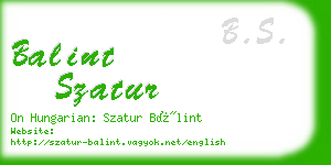 balint szatur business card